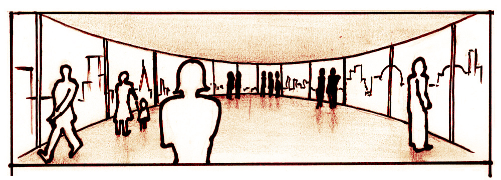 city-scape sketch interior